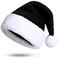 Gorro Navideño para Adulto Gorro Santa Claus Gorro de Papá Noel Negro para Hombre mujer Sombrero Gorras Padre